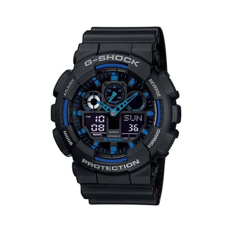 CASIO Casio G-SHOCK GA-100-1A2ER - noire et bleue 51,2 mm