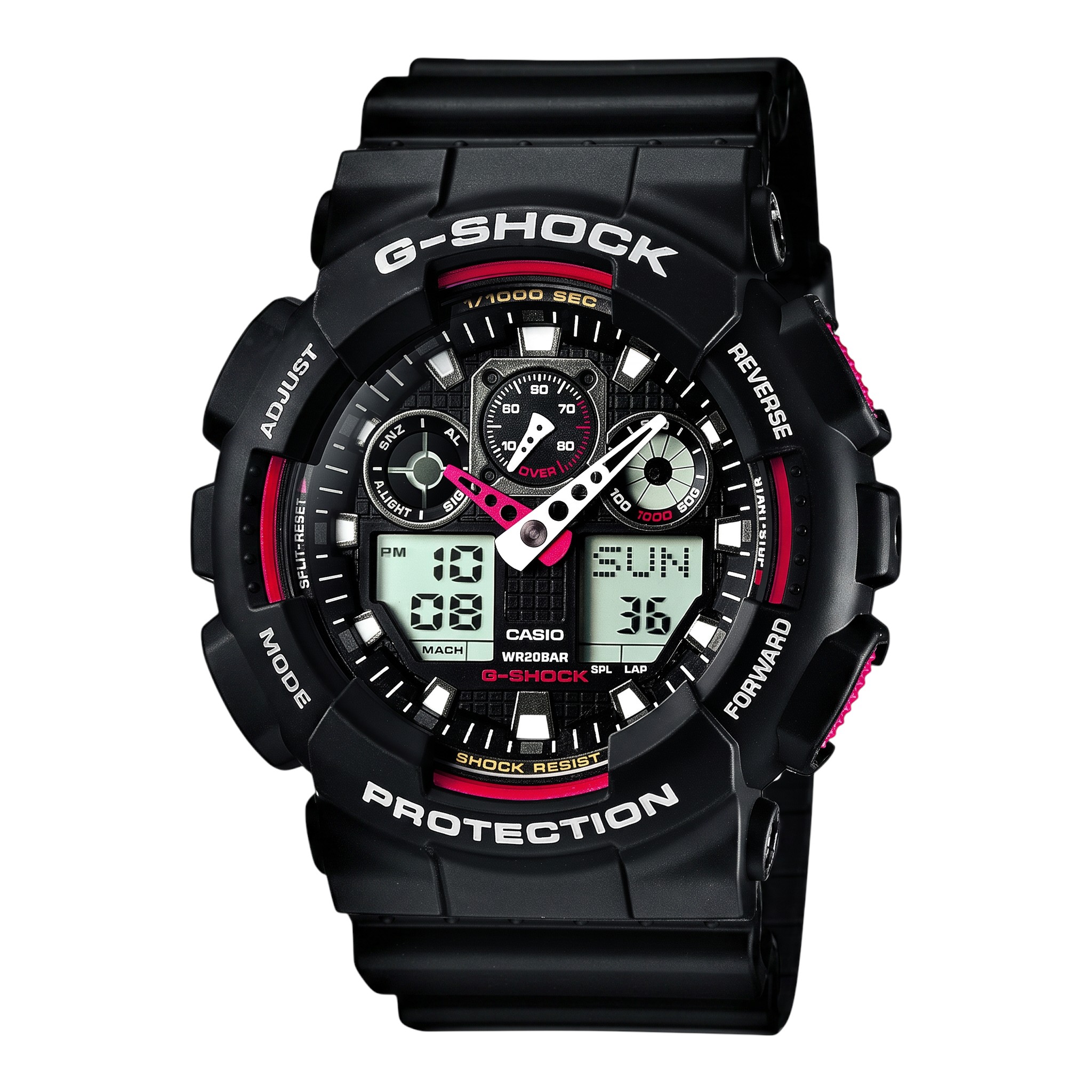 Casio G-SHOCK GA-100-1A4ER - noire et rouge 51,2 mm