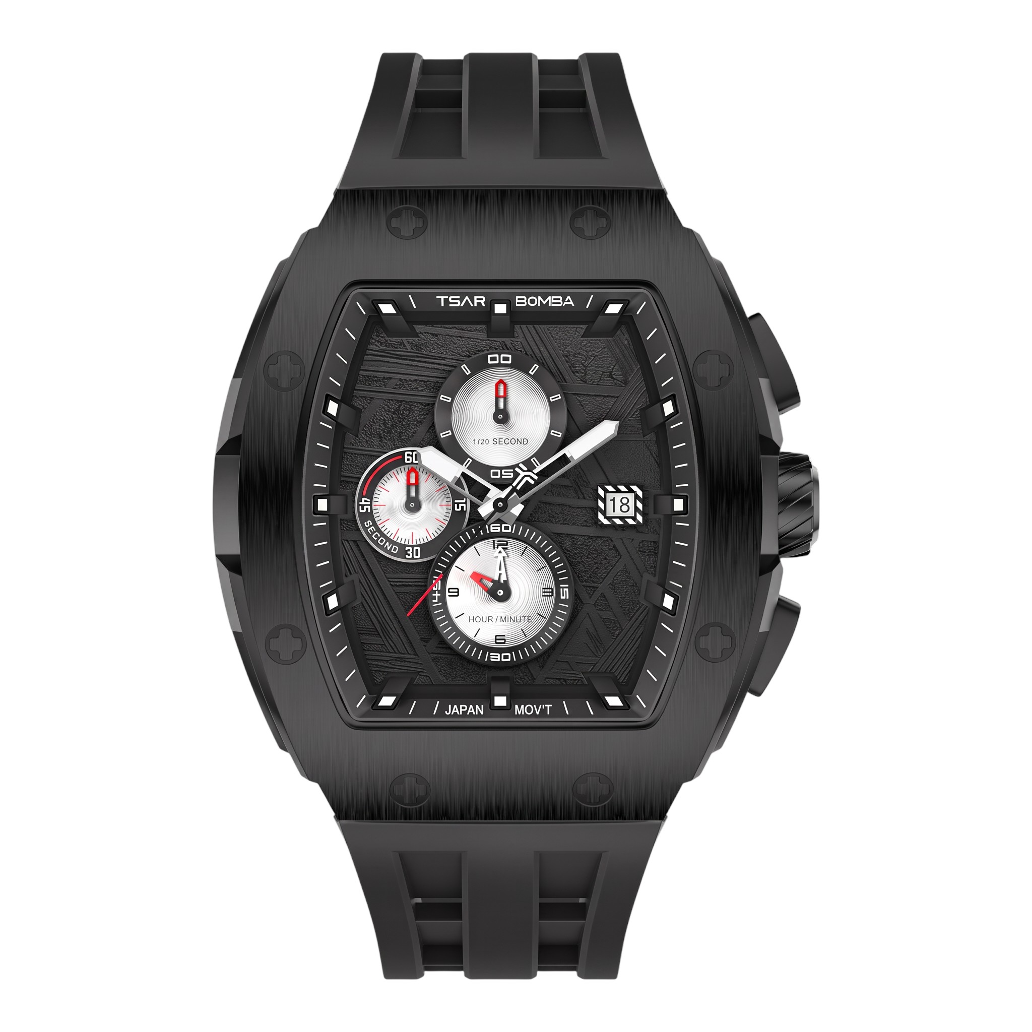 Tsar Bomba Elemental Quartz II TB8211QII-07 - noire 46 mm
