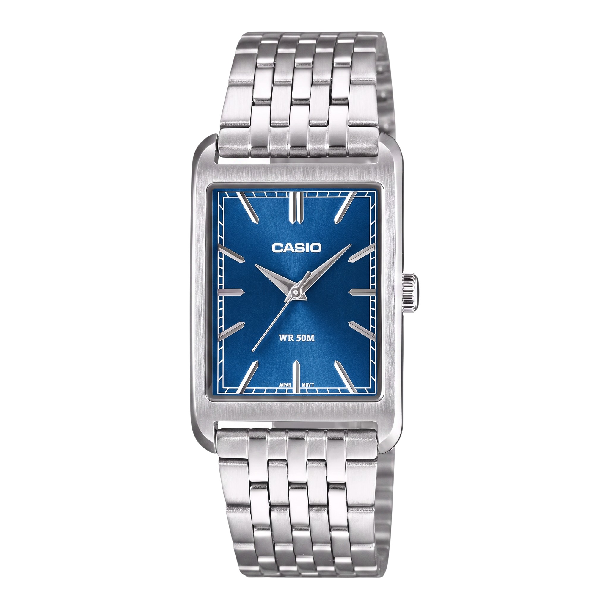 Casio MTP-B215D-2AV - bleue rectangulaire 26 mm