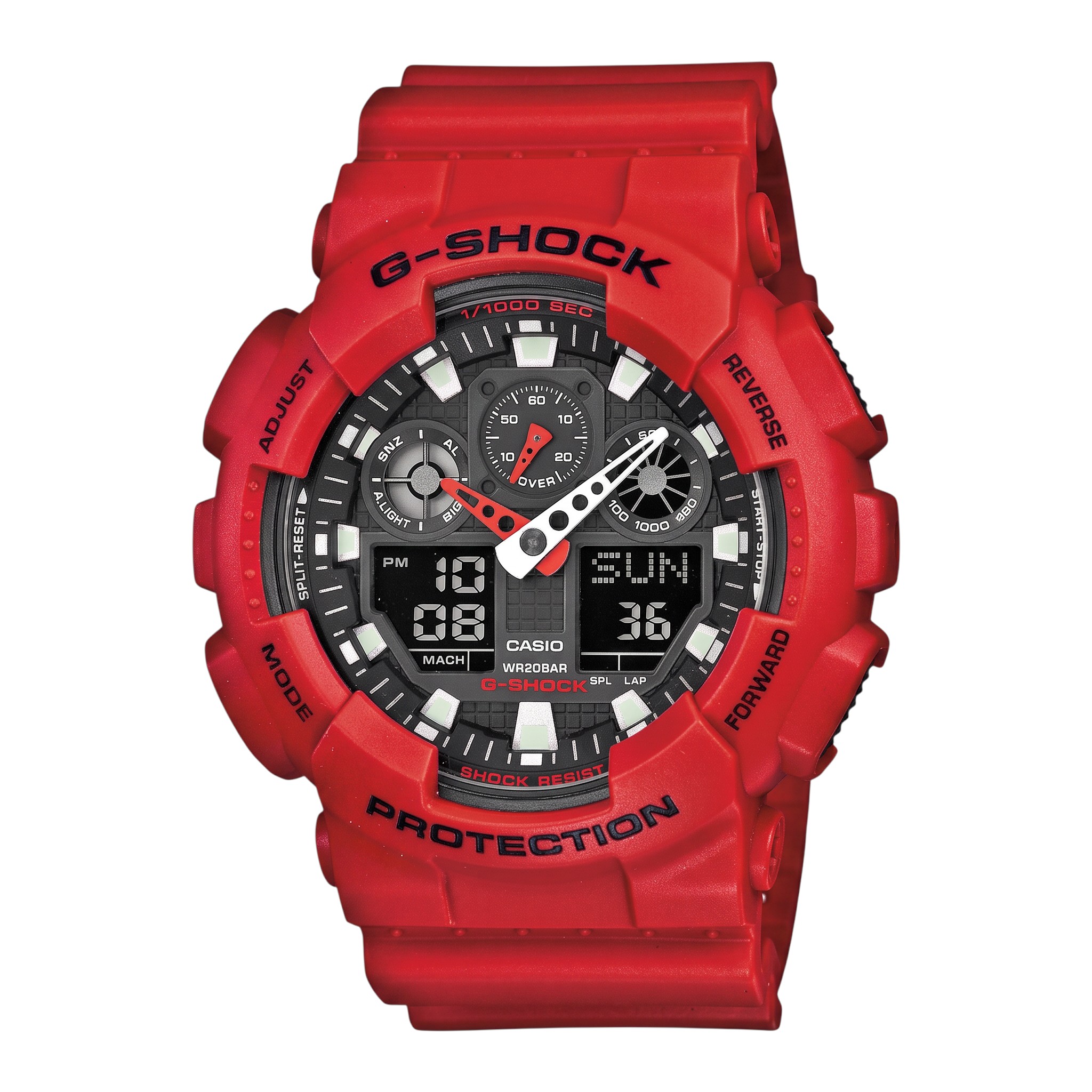 Casio G-SHOCK GA-100B-4A - rouge ana-digi 51,2 mm