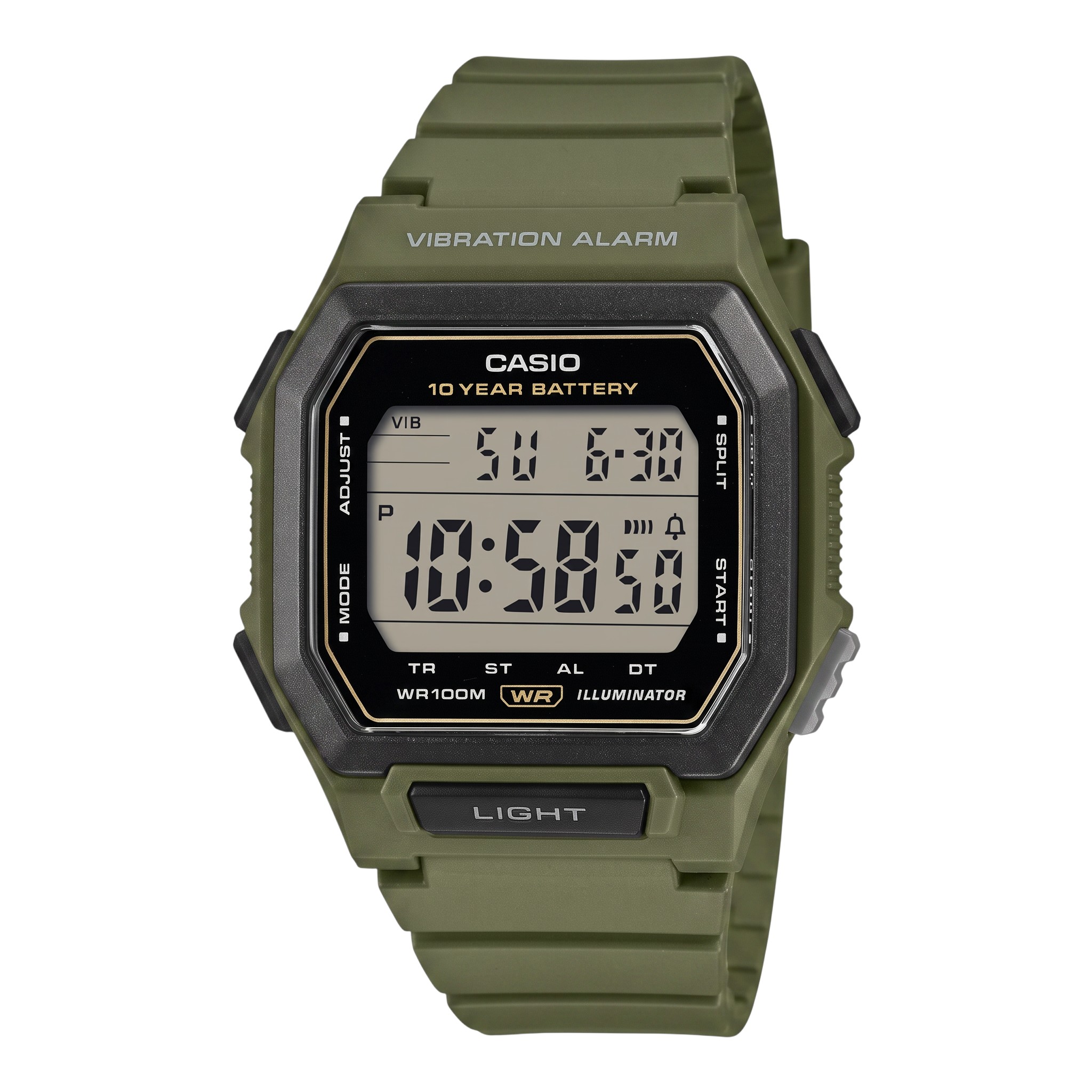 Casio W-738H-3AVEF - numérique kaki 42,8 mm